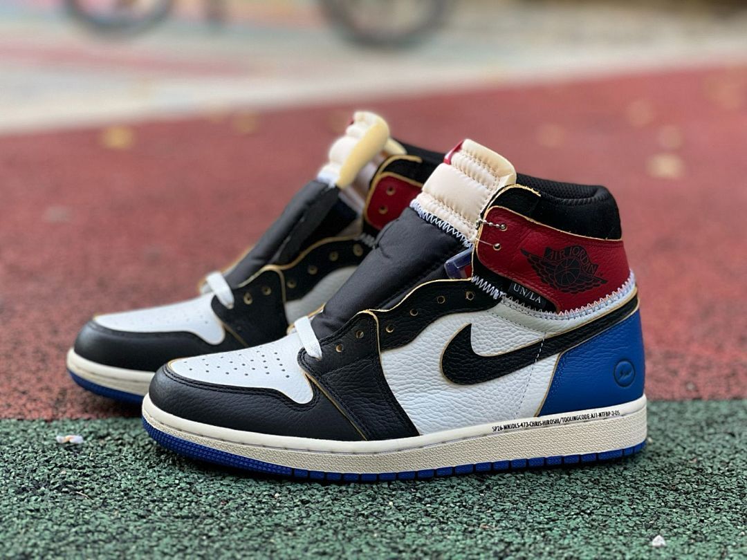 Nike Air Jordan 1 Retro High OG Union LA "Storm Blue" White Varsity Red Black BV1300-100 Men's Sneakers Shoes Limited Edition