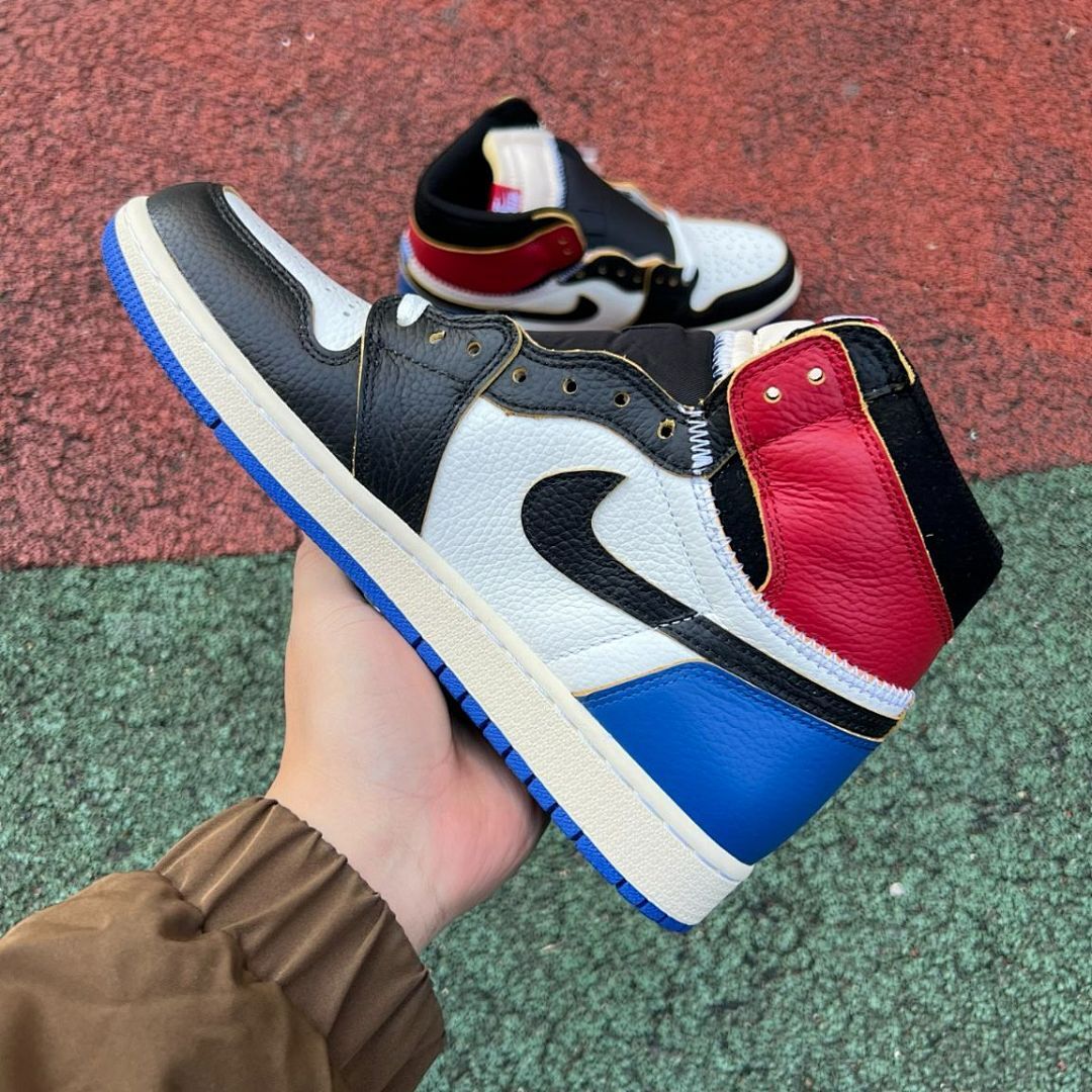 Nike Air Jordan 1 Retro High OG Union LA "Storm Blue" White Varsity Red Black BV1300-100 Men's Sneakers Shoes Limited Edition