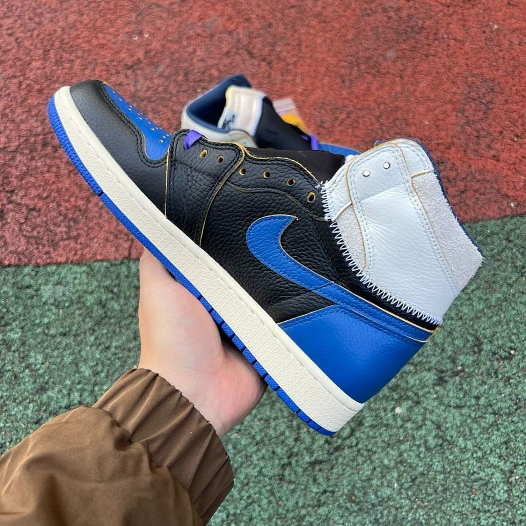 Air Jordan 1 Retro High OG SP Union LA x Fragment Design Royal Blue Black Toe Sample Men's Sneaker (SP26-MNJDLS-473-CHRIS-HIROSHI / TOOLINGCODE: AJ1-NTBF-J-005)