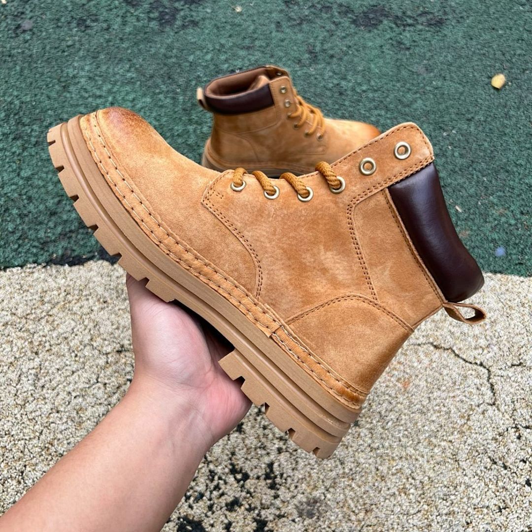 Timberland GreenStride TBL Originals Ultra Waterproof Boots A2PYE231 Men's Women's Wheat Brown Suede Nubuck Lace-Up Chunky Lug Sole Rugged Outdoor Hiking Work Fashion Boot