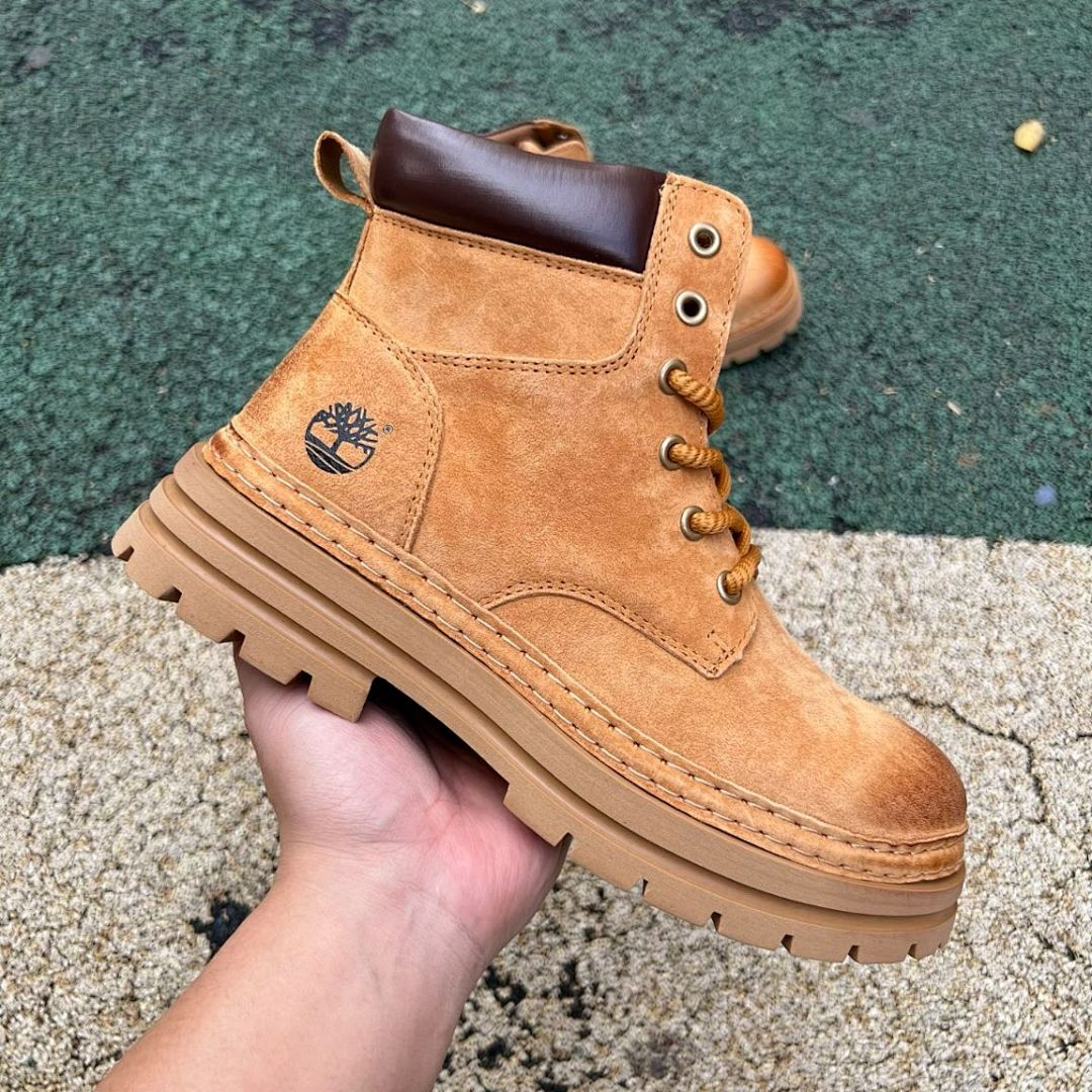 Timberland GreenStride TBL Originals Ultra Waterproof Boots A2PYE231 Men's Women's Wheat Brown Suede Nubuck Lace-Up Chunky Lug Sole Rugged Outdoor Hiking Work Fashion Boot