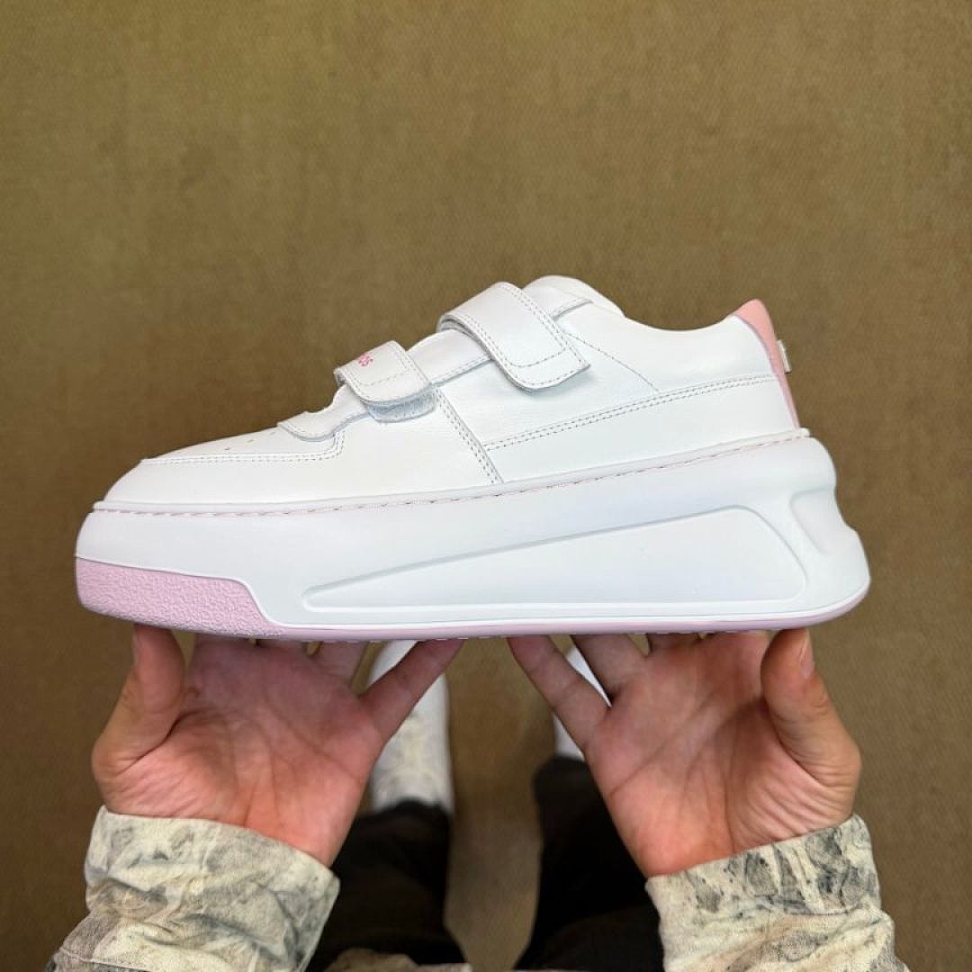 Simmi London Aurelia Women's White Pink Chunky Platform Velcro Strap Trainers