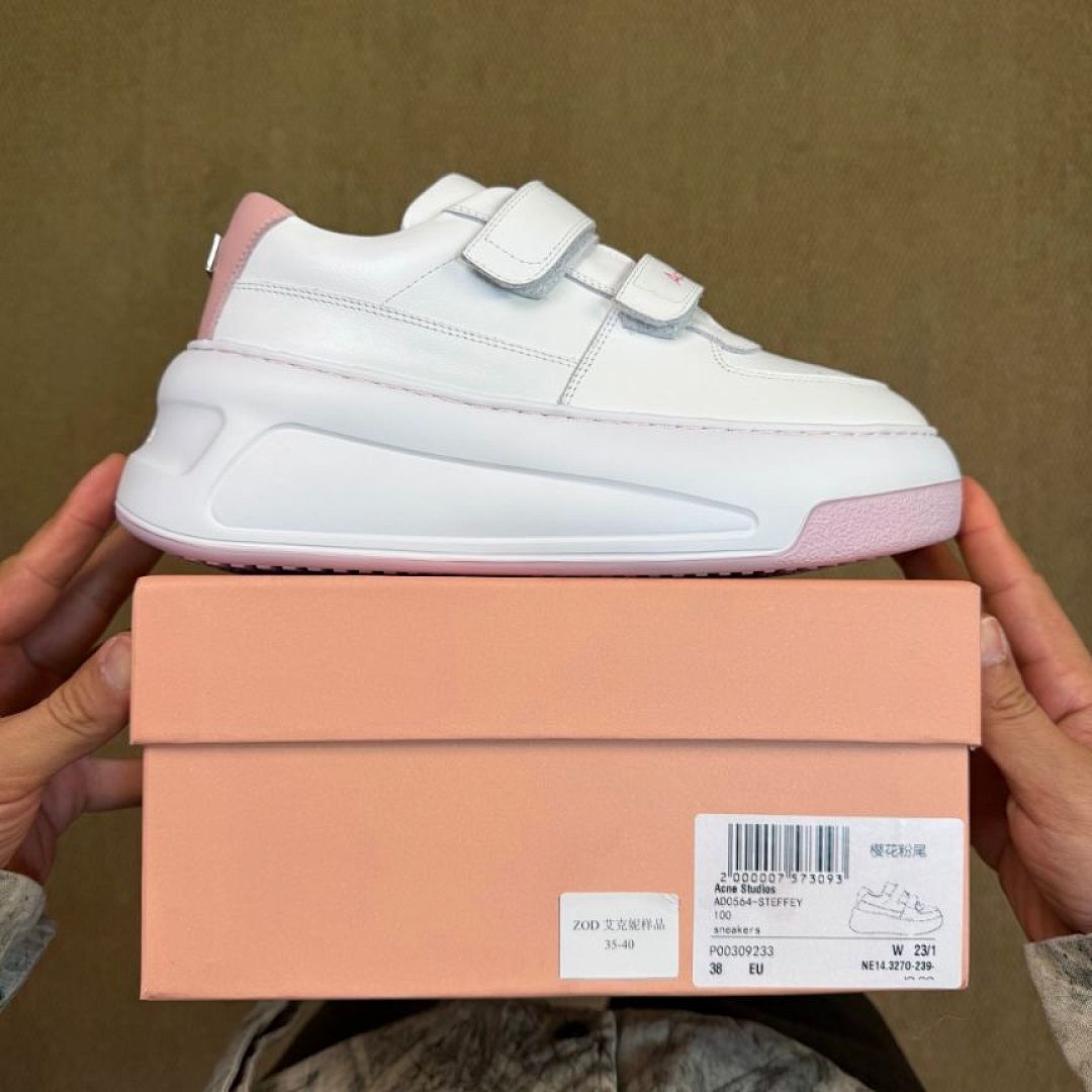 Simmi London Aurelia Women's White Pink Chunky Platform Velcro Strap Trainers