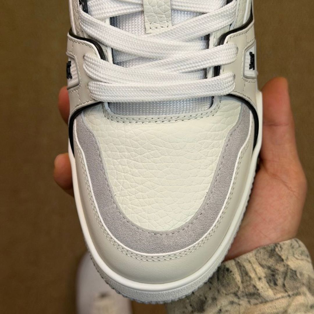 Louis Vuitton LV Trainer Sneaker White Black Grey Men's Luxury Designer Shoes