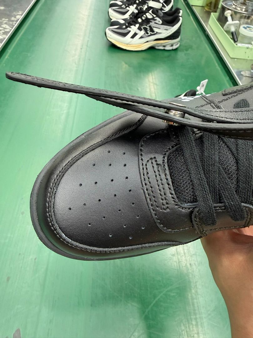 Off-White "FOR WALKING" Black Leather Sneakers, Streetwear Casual Fashion Shoes, Men's Women's Designer Footwear