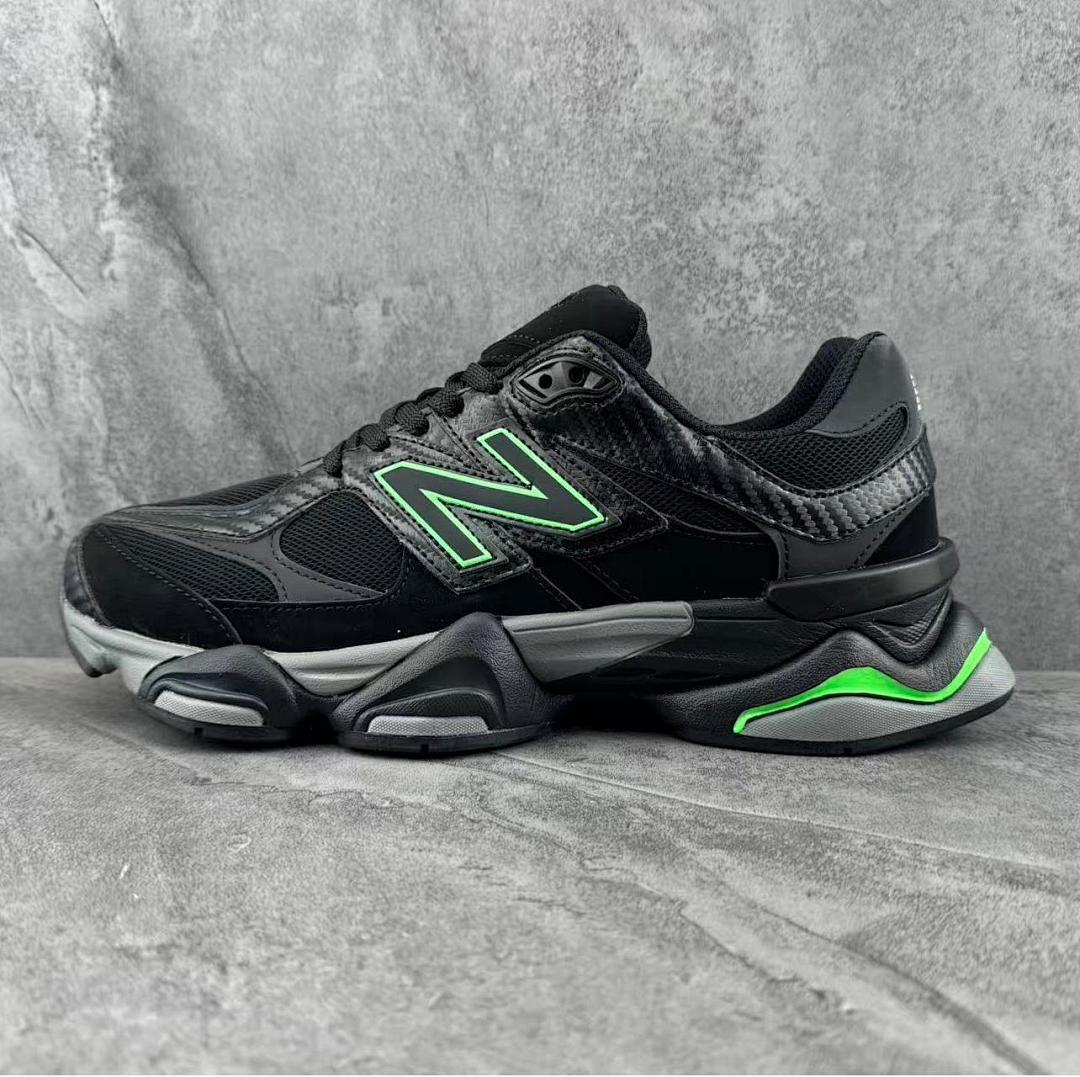 New Balance 9060 Black Atomic Green U9060BLK Men's Women's Lifestyle Sneakers Running Shoes