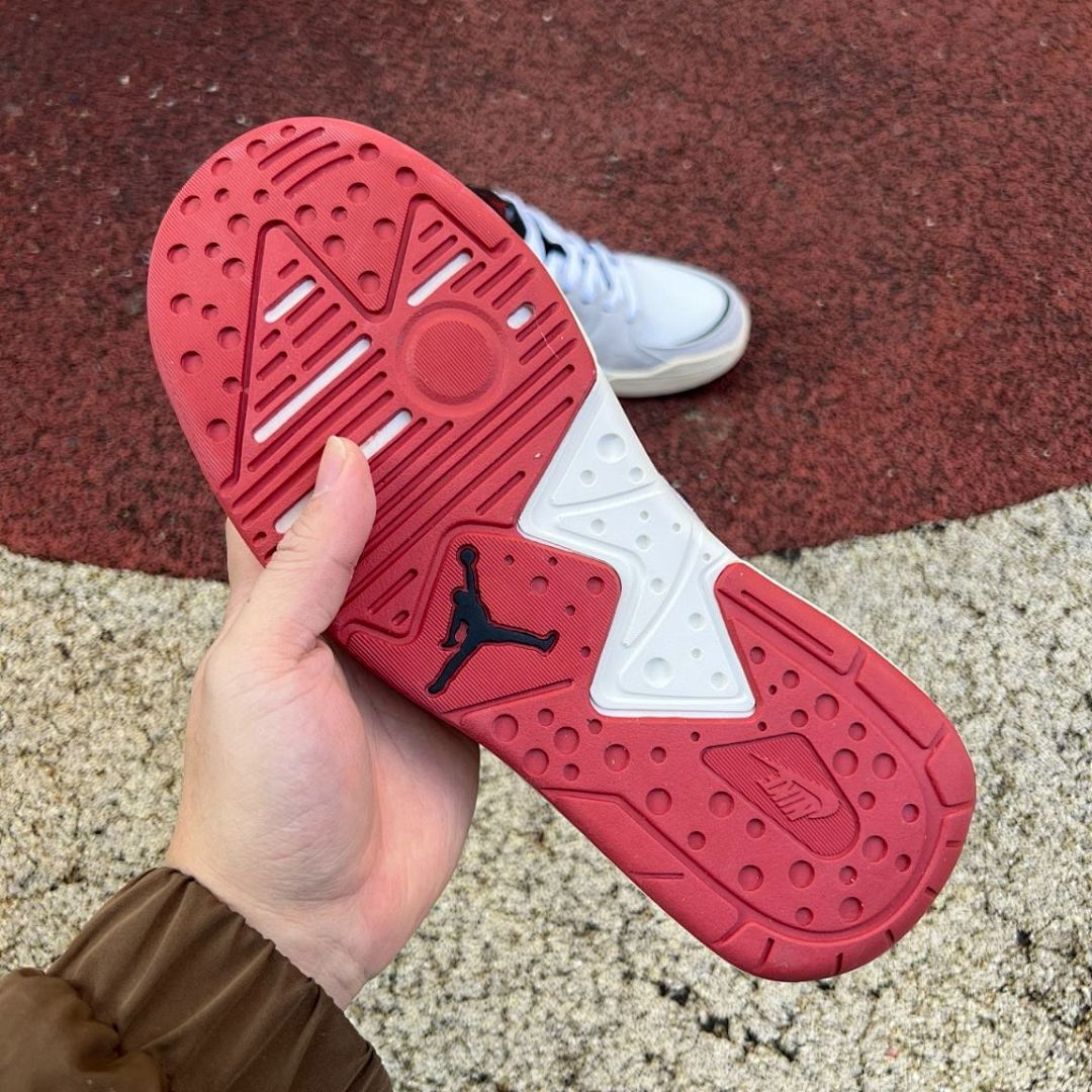 Jordan Max Aura 5 Men's Lifestyle Shoes White University Red Black Light Bone Sneakers DX8660-106