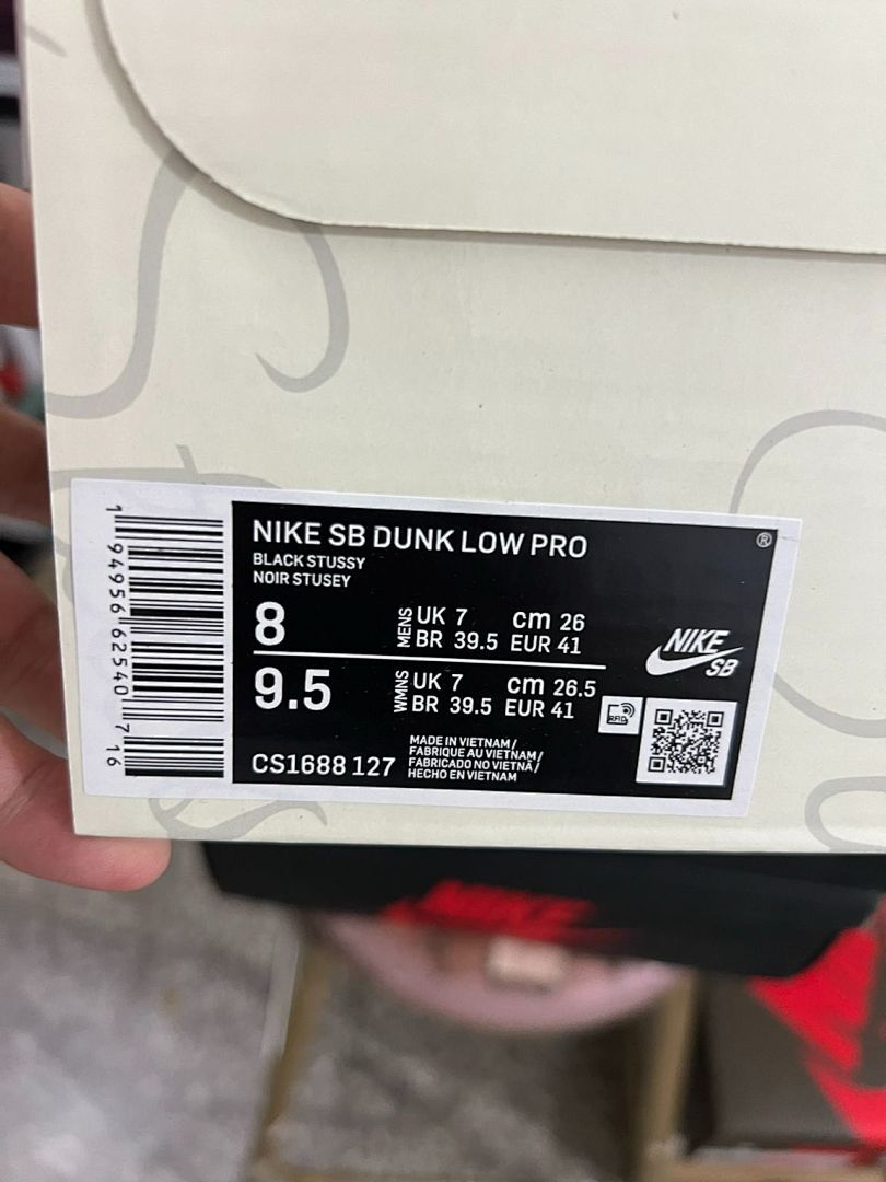 Nike Dunk Low Stüssy White Black Red Mini Swoosh