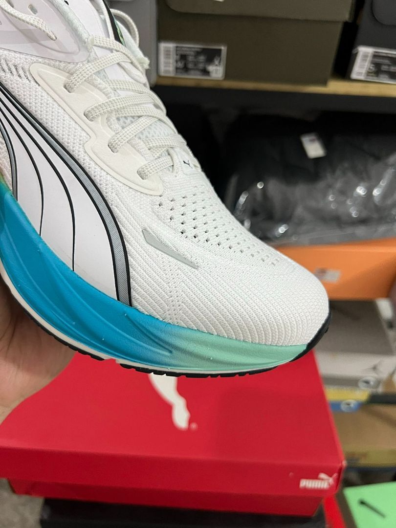 Puma Deviate Nitro 2 Men's Running Shoes White Blue Glimmer Multi-color 376918-05