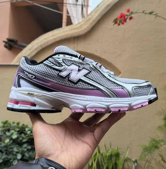 New Balance 740 Women's Retro Running Shoes Sneakers White Silver Pink