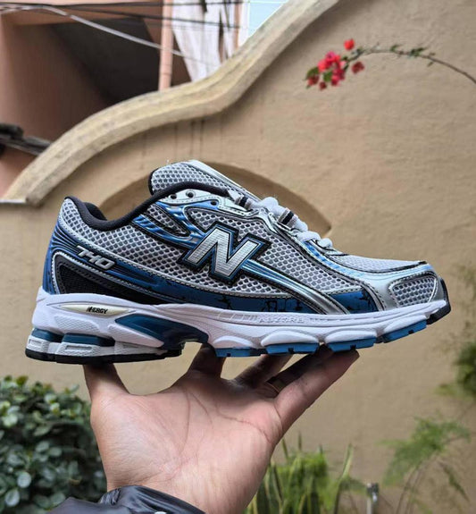 New Balance 740 Running Shoes White Grey Blue Trainers Sneakers