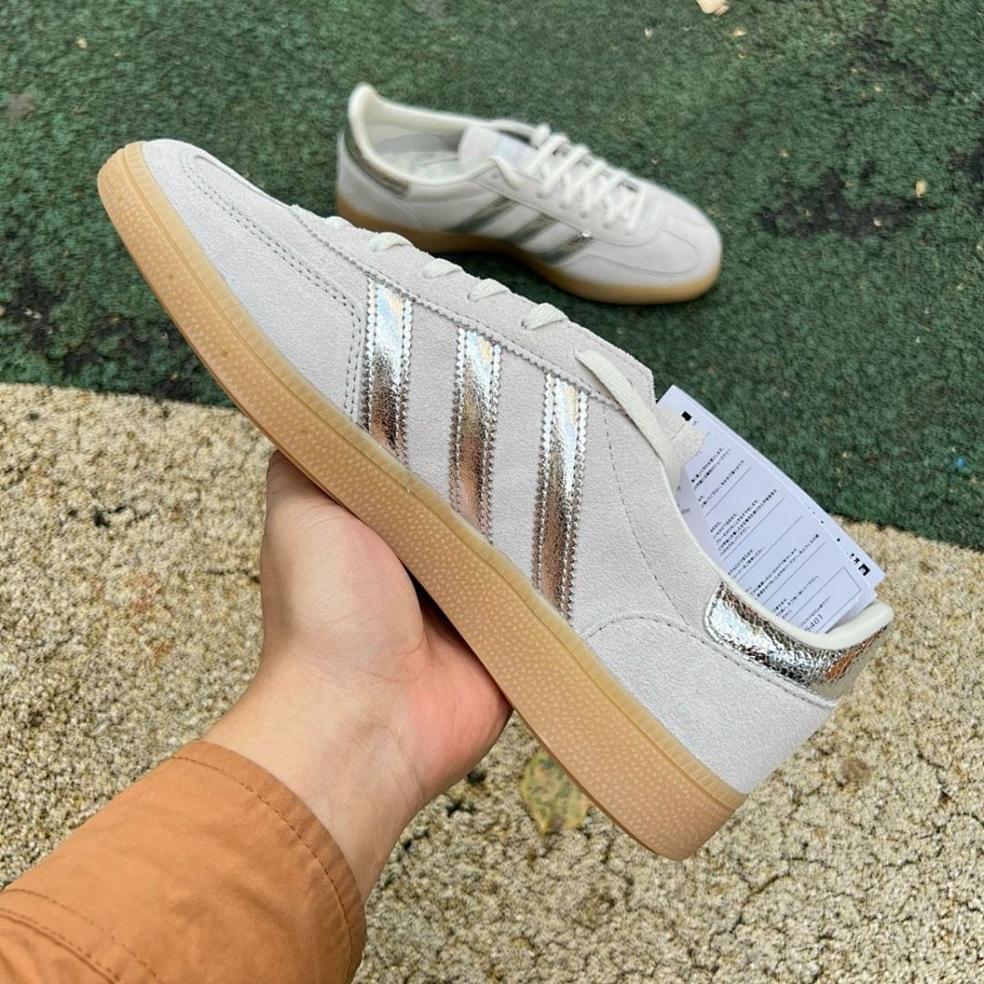 Adidas Handball Spezial Aluminium Silver Metallic Gum Men's Sneakers Shoes IE0215