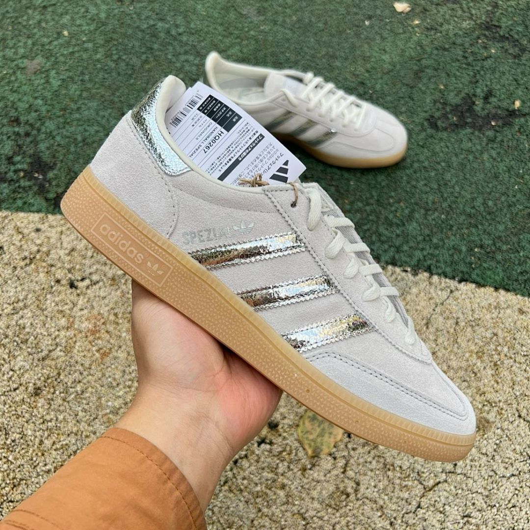 Adidas Handball Spezial Aluminium Silver Metallic Gum Men's Sneakers Shoes IE0215