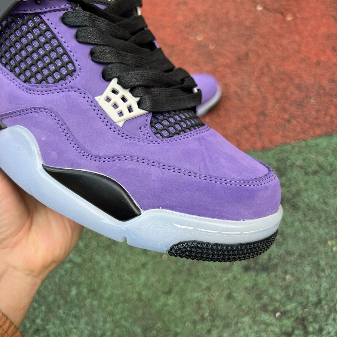 Women's Nike Air Jordan 4 Retro "Canyon Purple" Black Suede Sneakers AQ9129-500