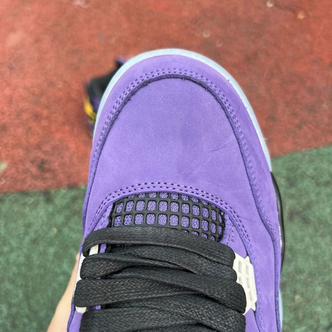 Women's Nike Air Jordan 4 Retro "Canyon Purple" Black Suede Sneakers AQ9129-500