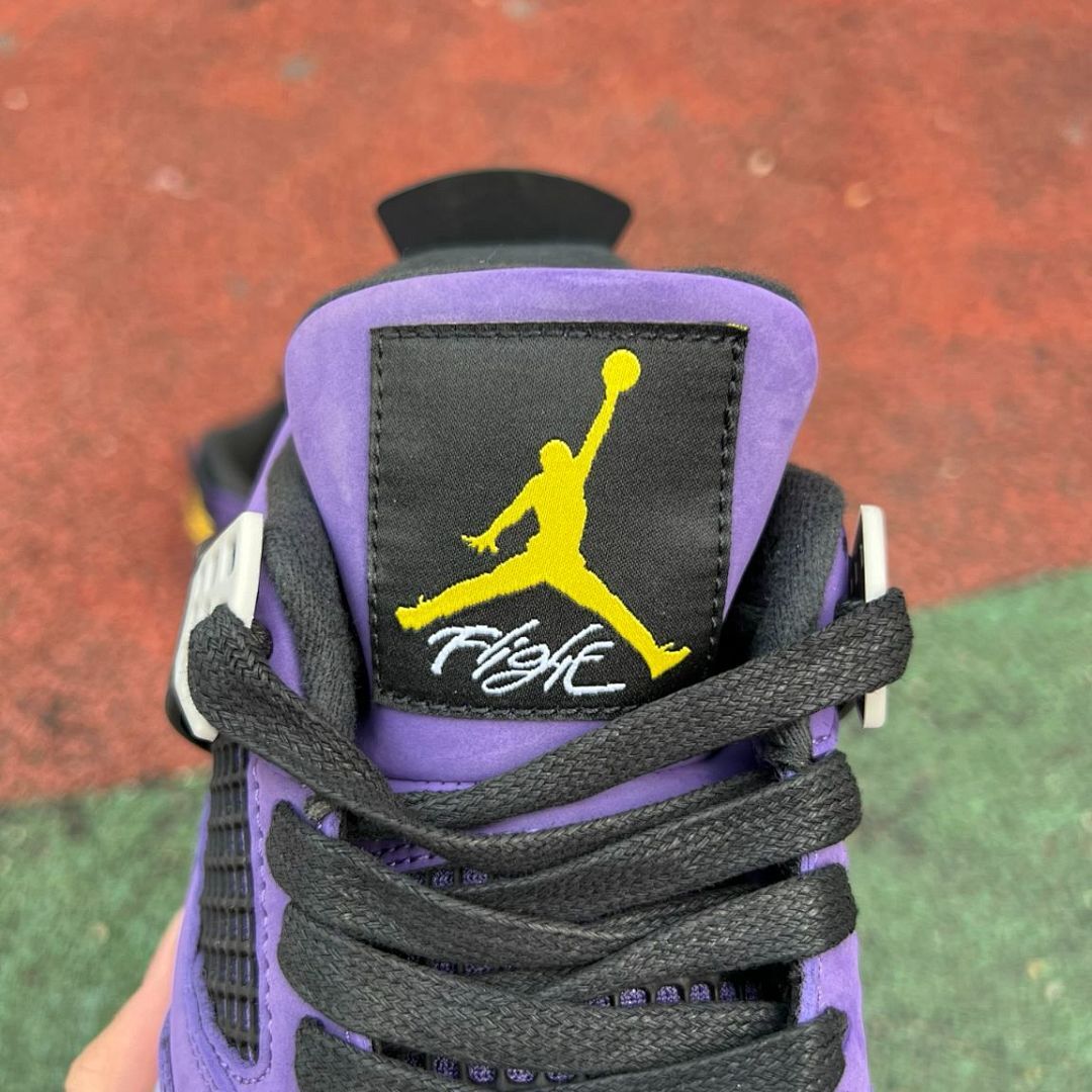 Women's Nike Air Jordan 4 Retro "Canyon Purple" Black Suede Sneakers AQ9129-500