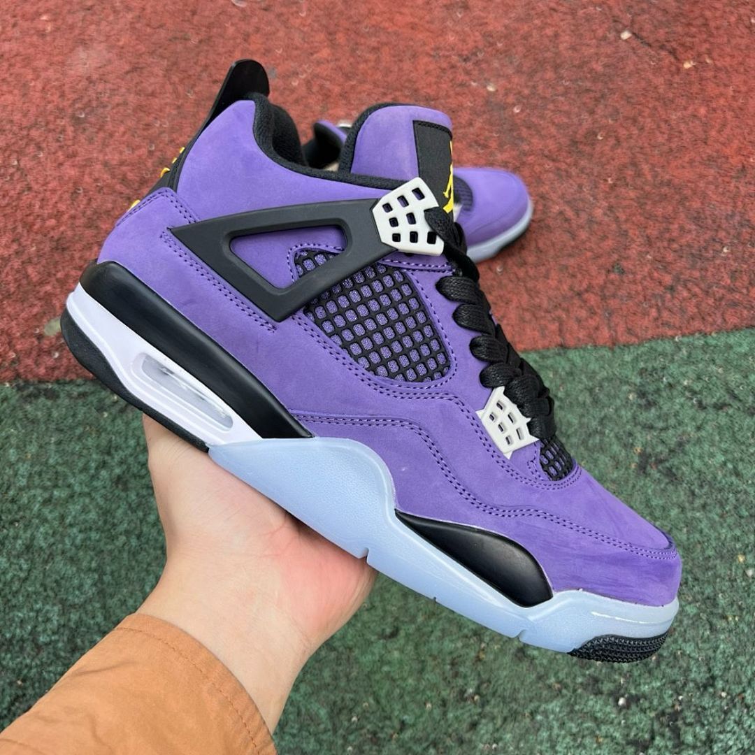 Women's Nike Air Jordan 4 Retro "Canyon Purple" Black Suede Sneakers AQ9129-500
