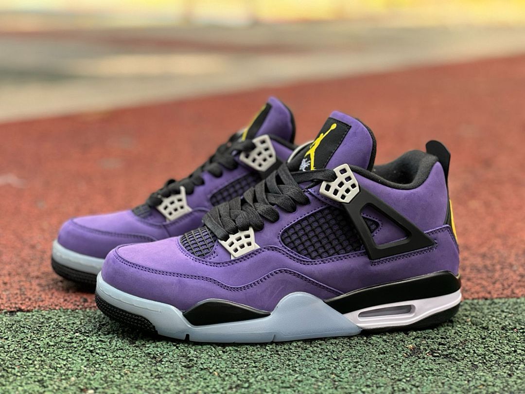 Women's Nike Air Jordan 4 Retro "Canyon Purple" Black Suede Sneakers AQ9129-500