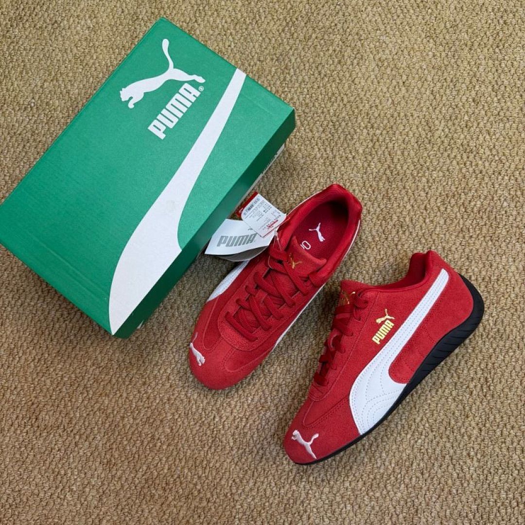 PUMA Speedcat Scuderia Ferrari Motorsport Driving Shoes Red White Suede Men's Sneakers