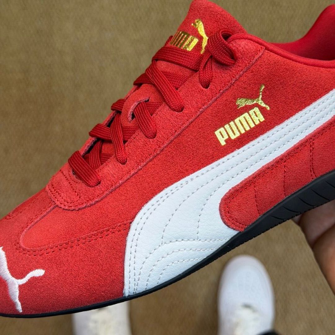 PUMA Speedcat Scuderia Ferrari Motorsport Driving Shoes Red White Suede Men's Sneakers