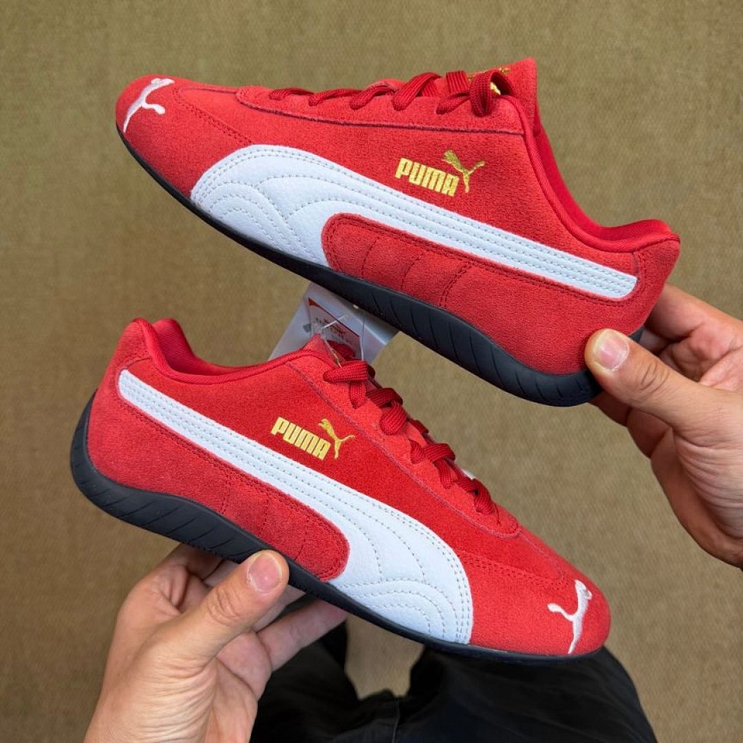 PUMA Speedcat Scuderia Ferrari Motorsport Driving Shoes Red White Suede Men's Sneakers