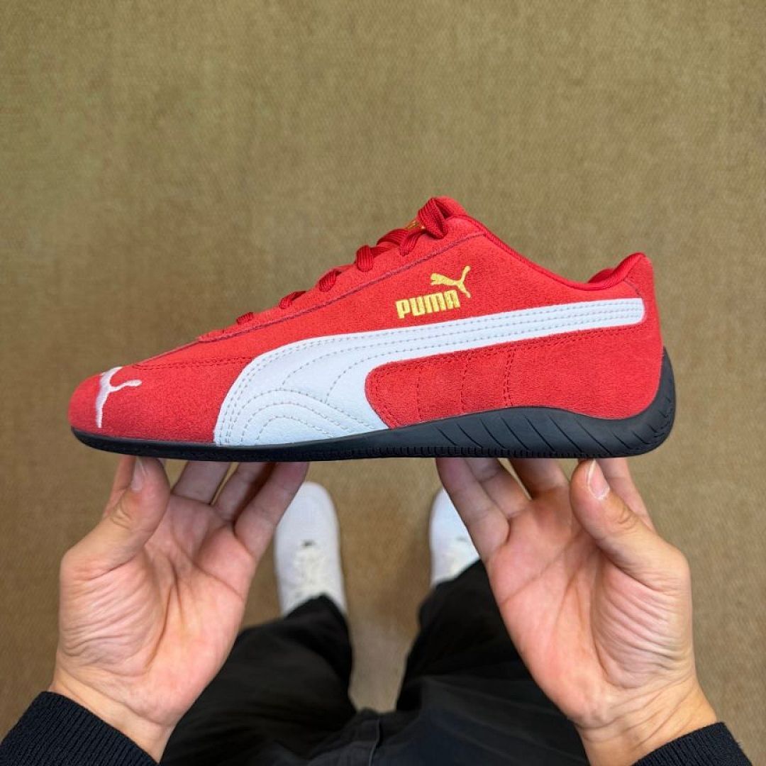 PUMA Speedcat Scuderia Ferrari Motorsport Driving Shoes Red White Suede Men's Sneakers