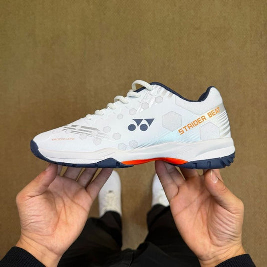 Yonex Strider Beat Badminton Shoes SHB-SB2EX White Navy Orange Ergoshape Indoor Court Sports Footwear