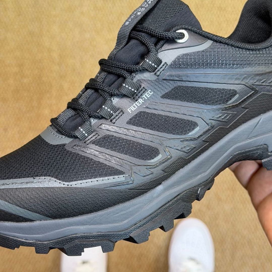 Kailas FILTER-TEC Men's Outdoor Trail Running Hiking Shoes All-Terrain Waterproof Breathable Black Grey