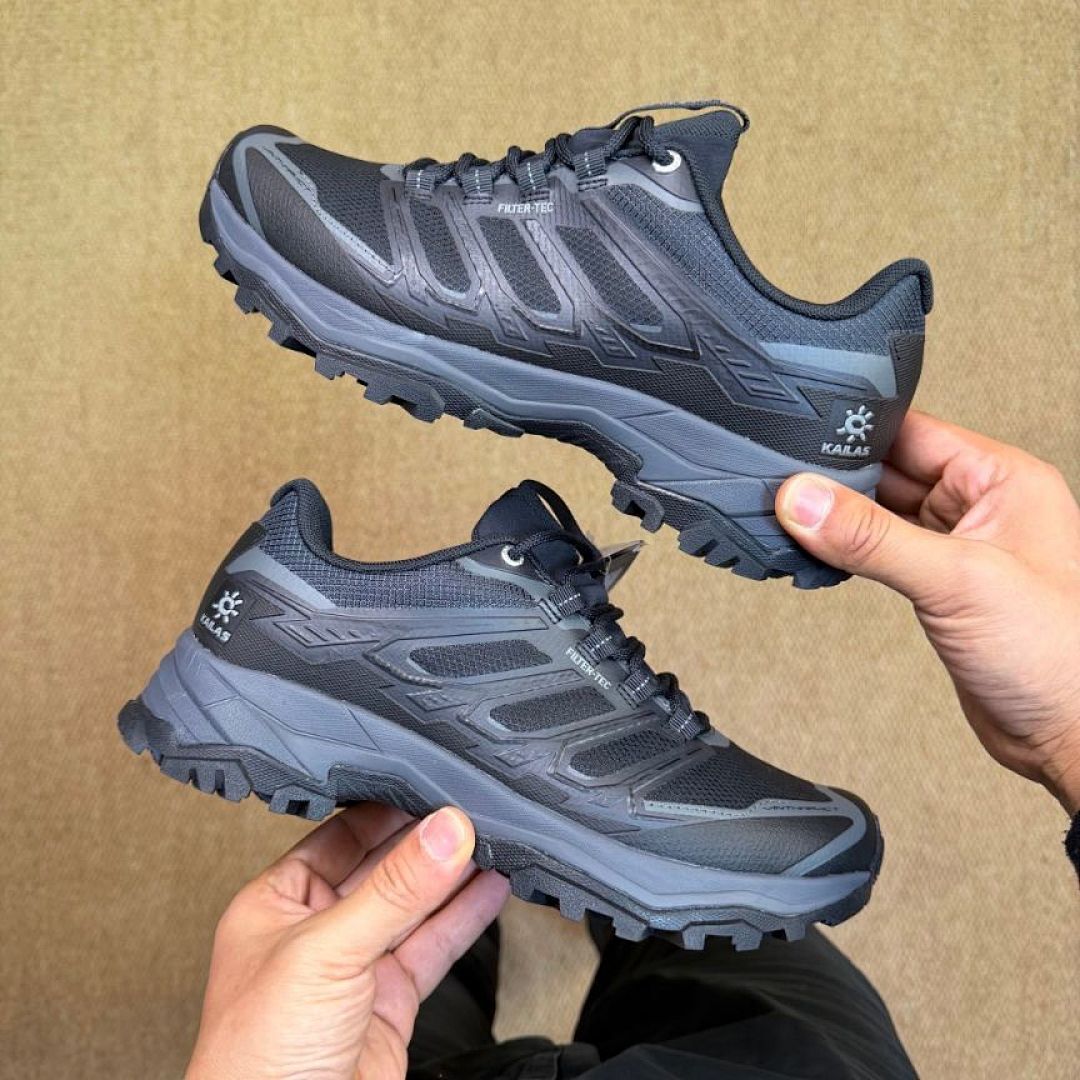 Kailas FILTER-TEC Men's Outdoor Trail Running Hiking Shoes All-Terrain Waterproof Breathable Black Grey