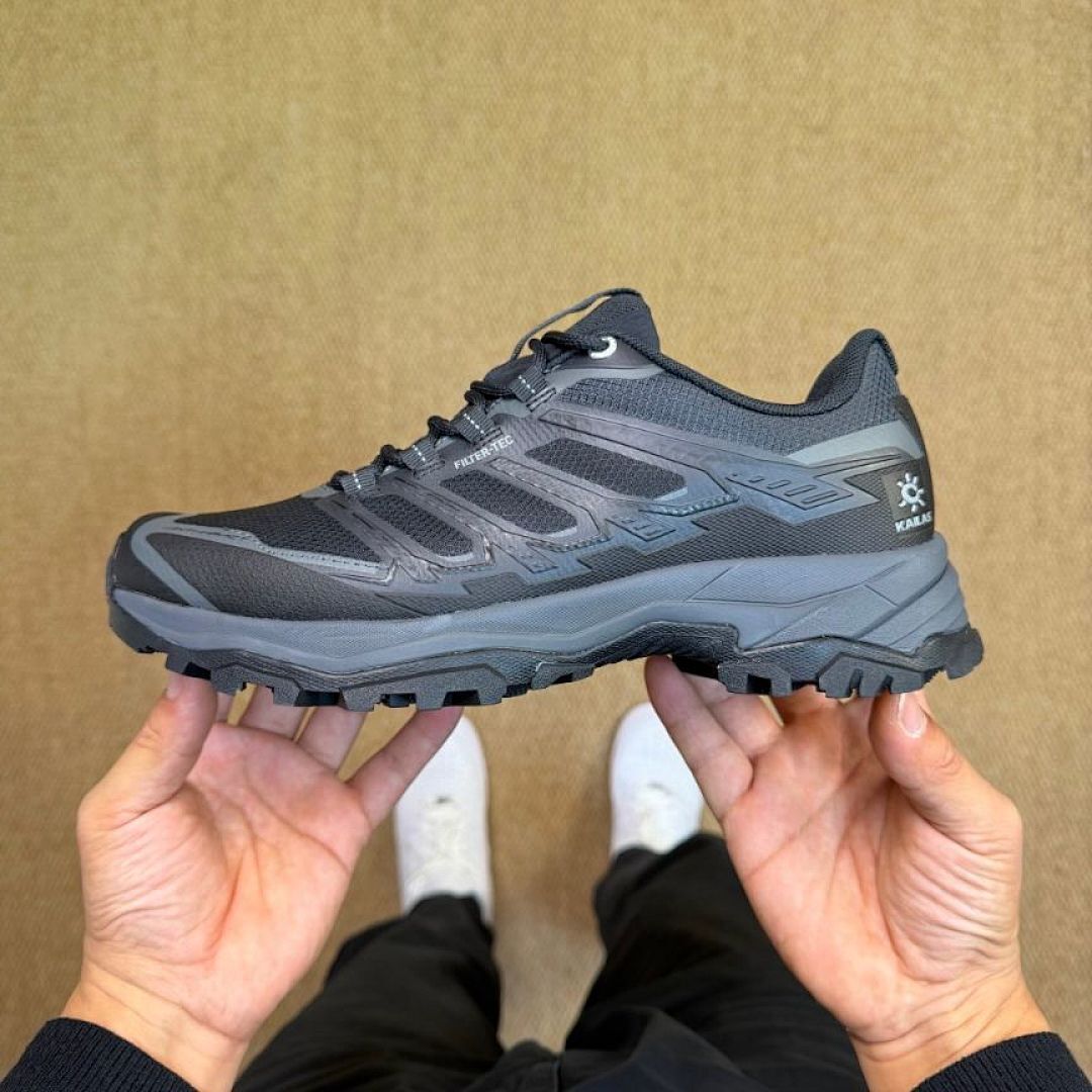 Kailas FILTER-TEC Men's Outdoor Trail Running Hiking Shoes All-Terrain Waterproof Breathable Black Grey