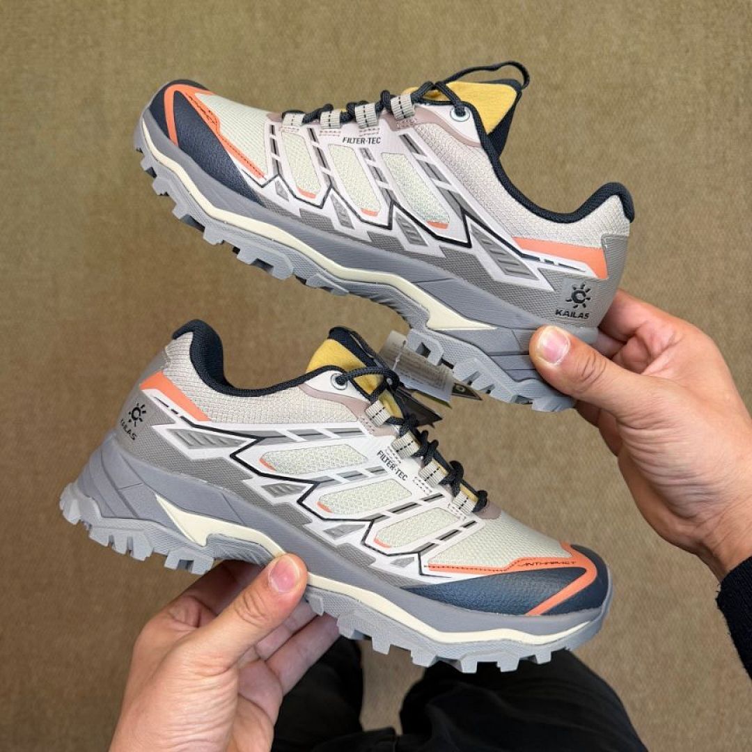 Kailas FILTER-TEC Waterproof Hiking Trail Running Shoes Men's Women's Outdoor Trekking Footwear Beige Grey Orange