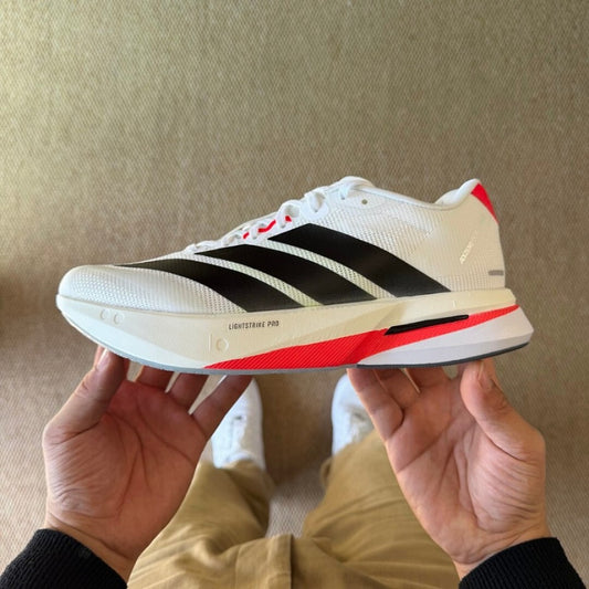Adidas Adizero Adios Pro 3 Men's Running Race Shoes Cloud White Core Black Solar Red Lightstrike Pro Carbon Plate HQ8438