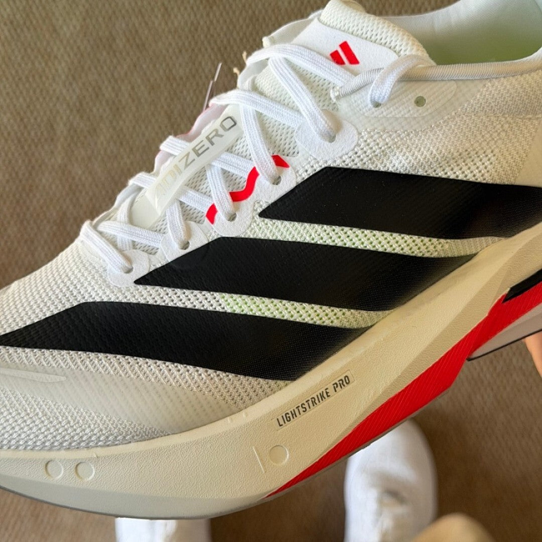 Adidas Adizero Adios Pro 3 Men's Running Race Shoes Cloud White Core Black Solar Red Lightstrike Pro Carbon Plate HQ8438