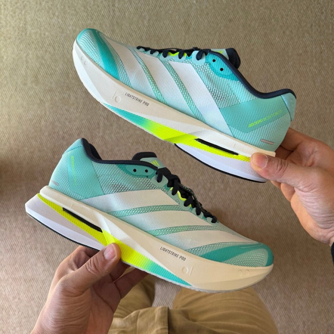 Adidas Adizero Adios Pro 3 Running Shoes - Pulse Mint / Lucid Lemon / Core Black - Men's Race Day Marathon Carbon Plate Sneakers - GZ8451