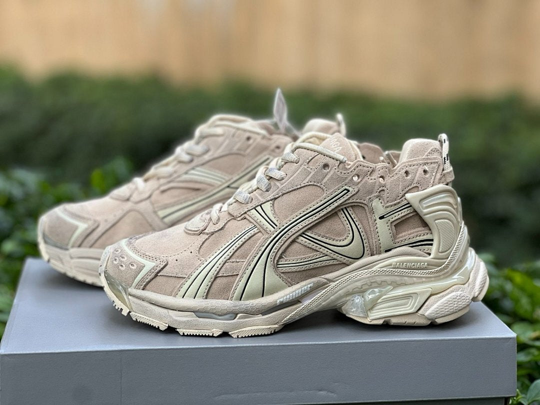 Balenciaga Runner Sneakers Beige Men's Women's Luxury Trainers Shoes