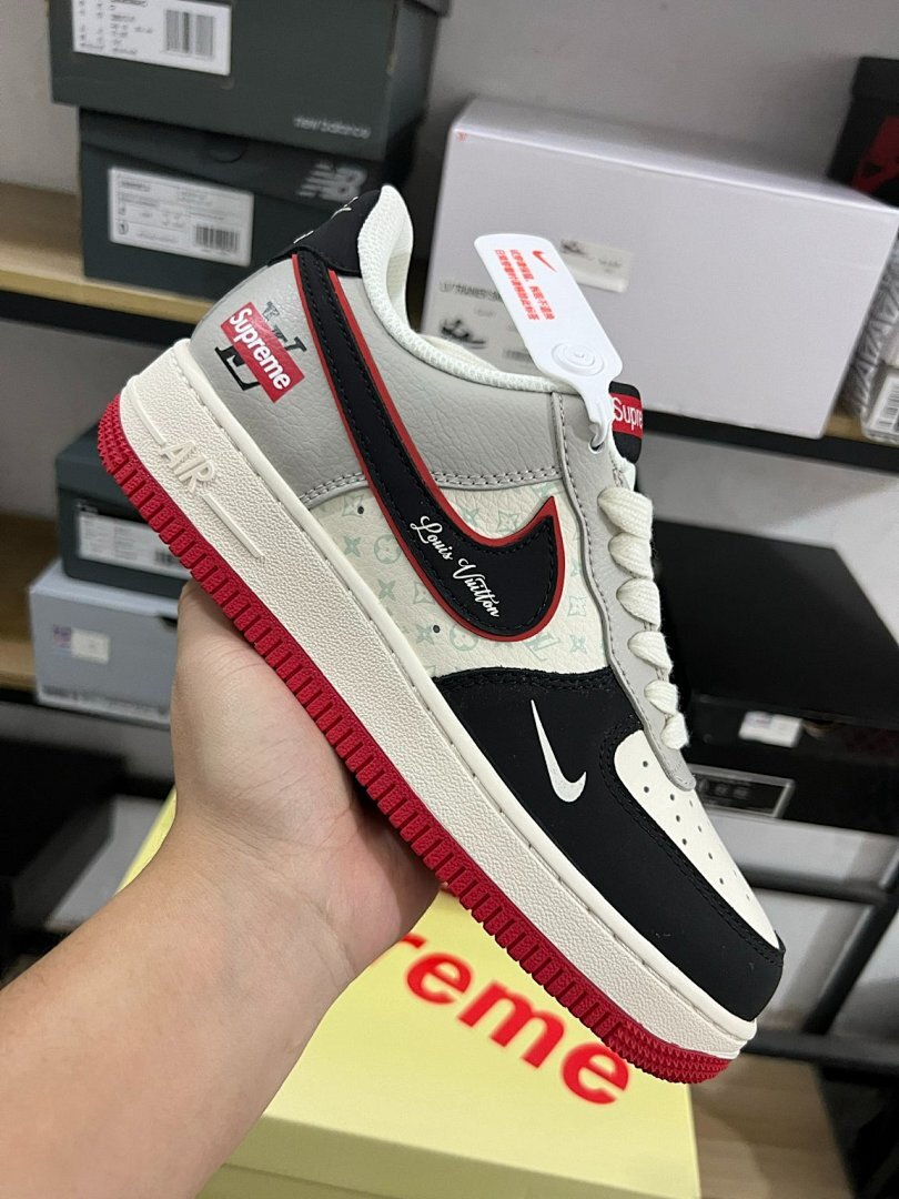 Nike Air Force 1 Low Louis Vuitton Supreme White Black Red Grey Sneakers