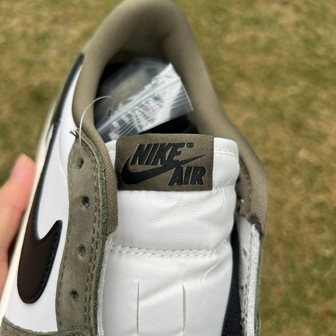Travis Scott x Air Jordan 1 Retro Low OG 'Olive' Sneakers DZ4137-106 Nike Men's Women's Lifestyle Shoes White Olive Green Black