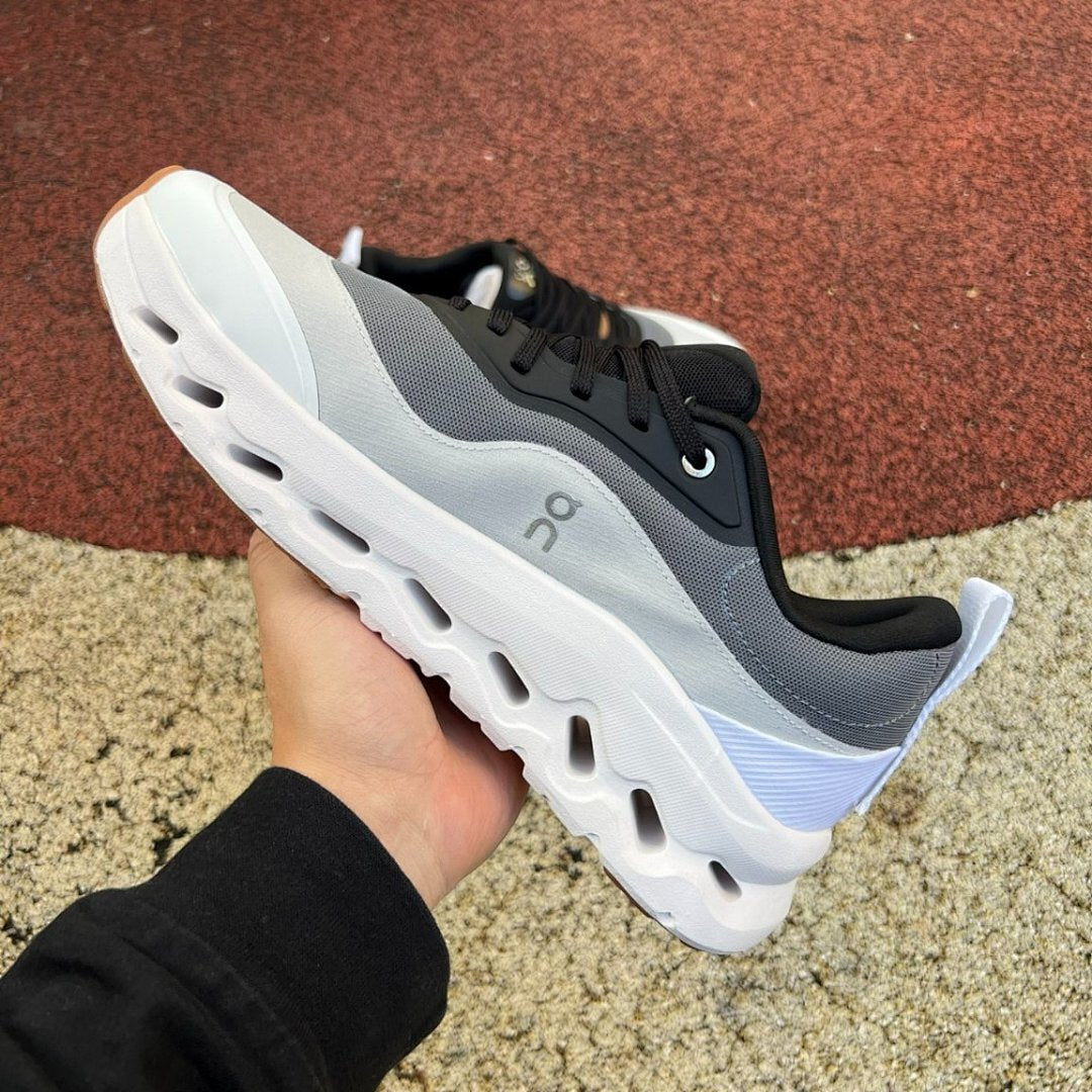 On Cloud Tеophase Running Shoes Lifestyle Sneakers Black White Grey Gum