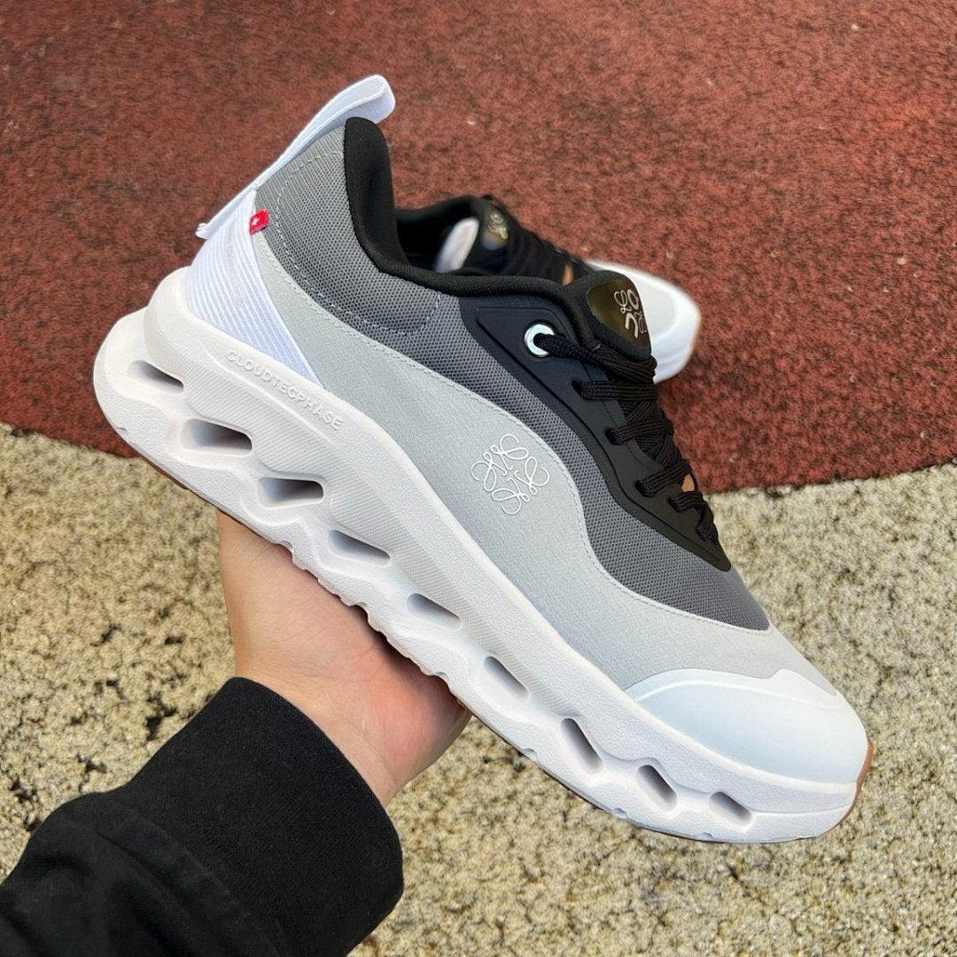 On Cloud Tеophase Running Shoes Lifestyle Sneakers Black White Grey Gum
