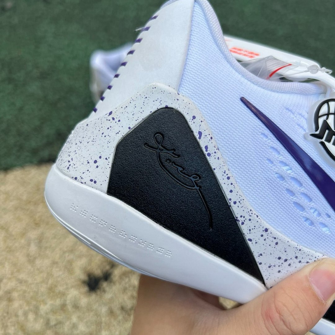 Nike Kobe 9 EM Low "Court Purple" White Black Speckled Basketball Shoes Men's Sneakers 646701-100