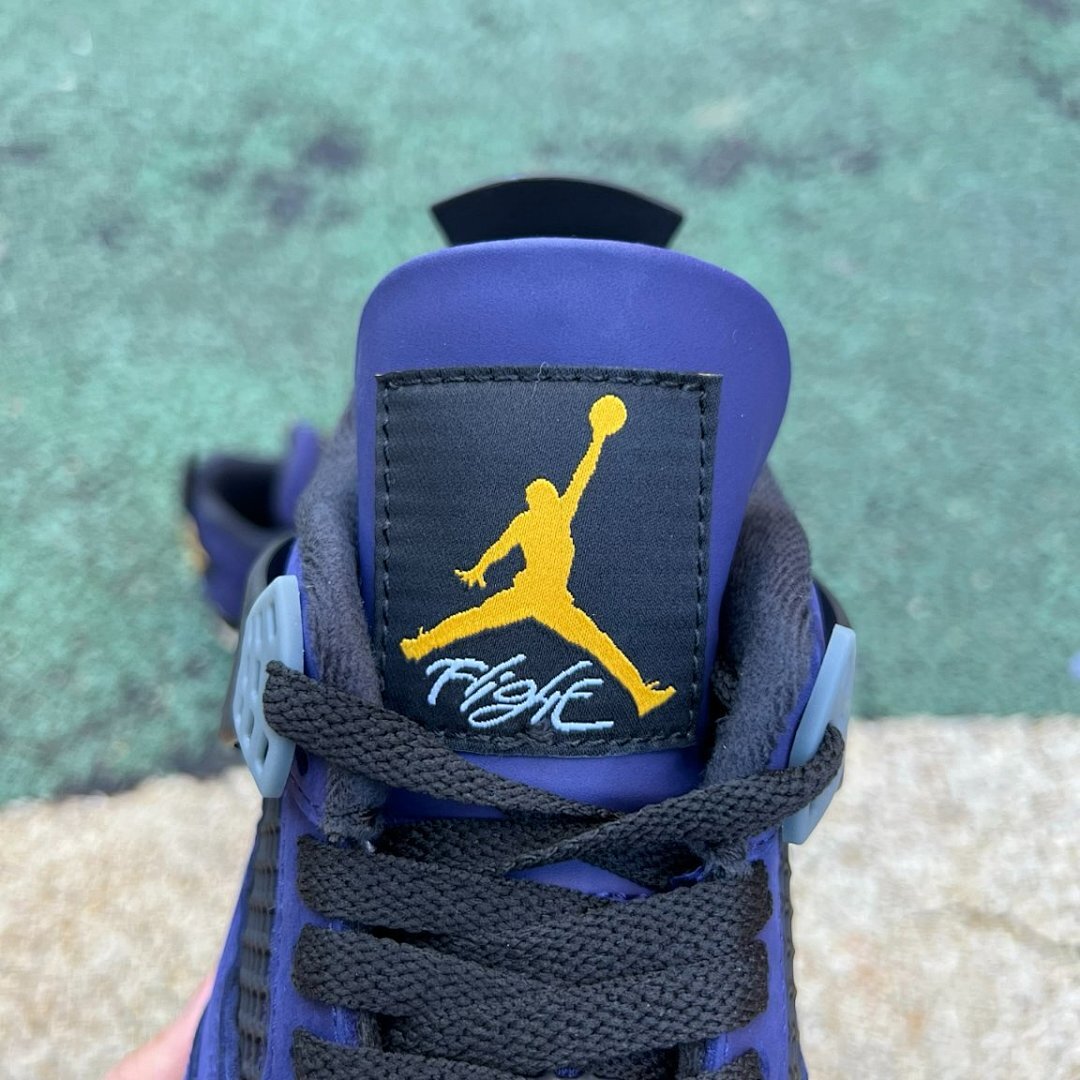 Nike Air Jordan 4 Retro Raptors Black Court Purple Yellow Grey Men's Sneakers 308497-065