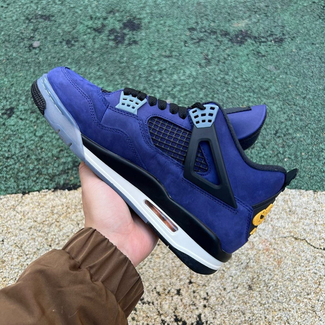 Nike Air Jordan 4 Retro Raptors Black Court Purple Yellow Grey Men's Sneakers 308497-065