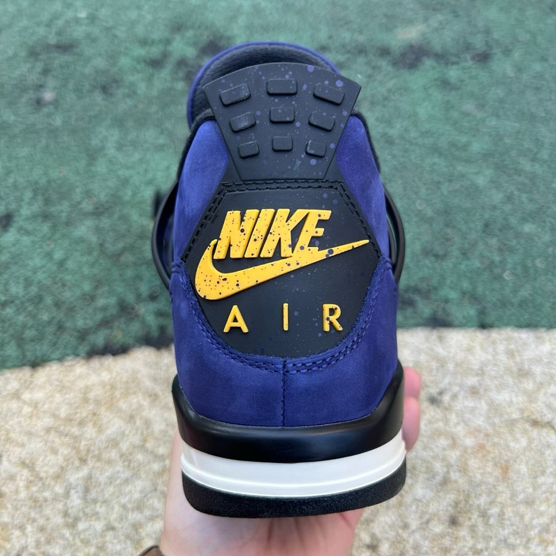 Nike Air Jordan 4 Retro Raptors Black Court Purple Yellow Grey Men's Sneakers 308497-065