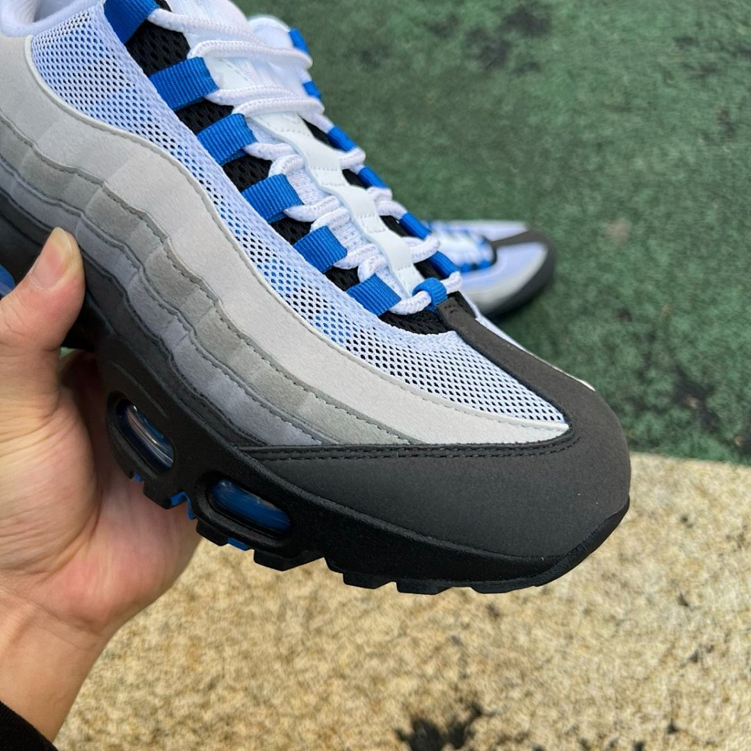 Nike Air Max 95 'Photo Blue' Men's Running Shoes Black White Grey Hyper Royal 609048-088