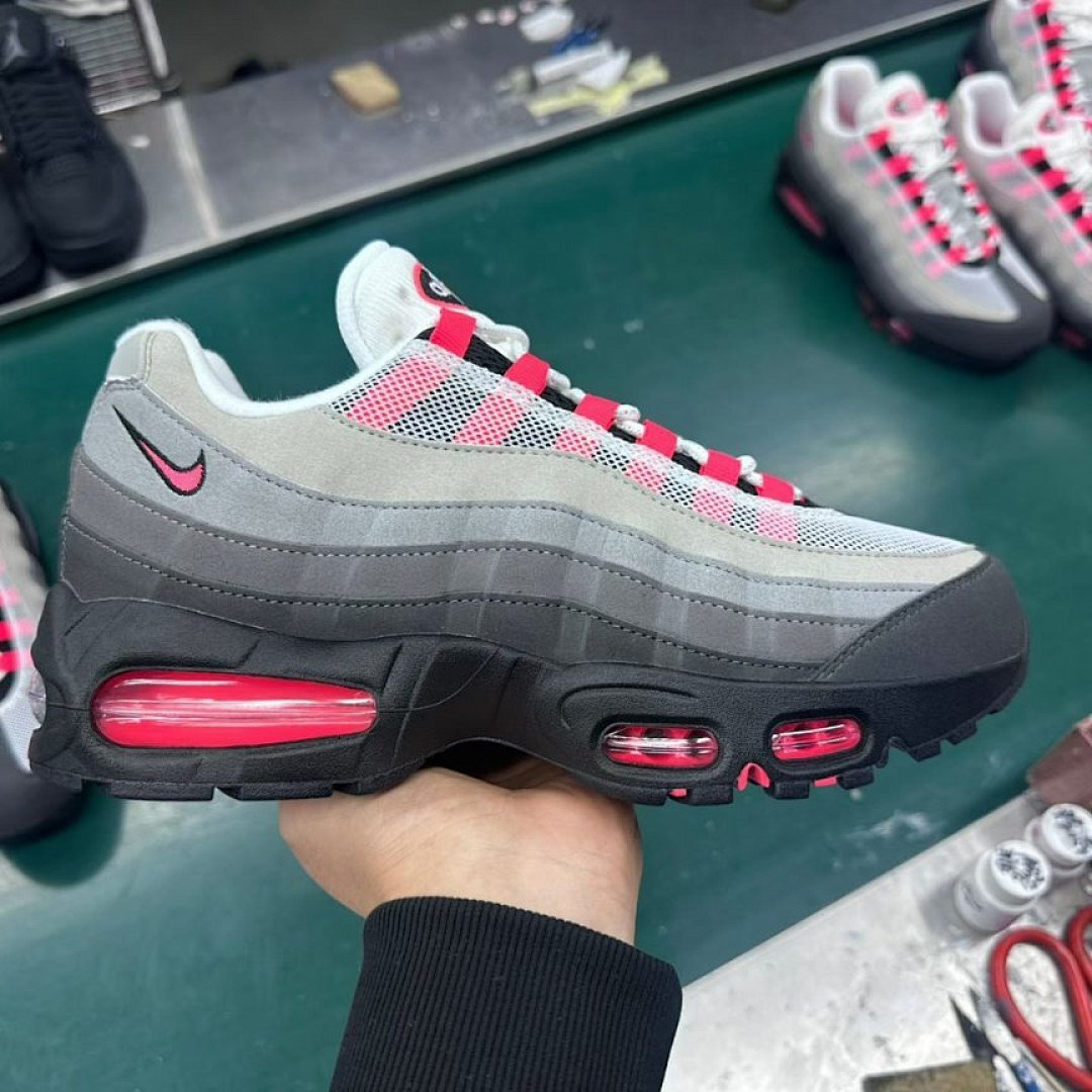 Nike Air Max 95 'Pink Foam' Grey Fog Black White Women's Running Shoes Sneakers Trainers DD9573-001