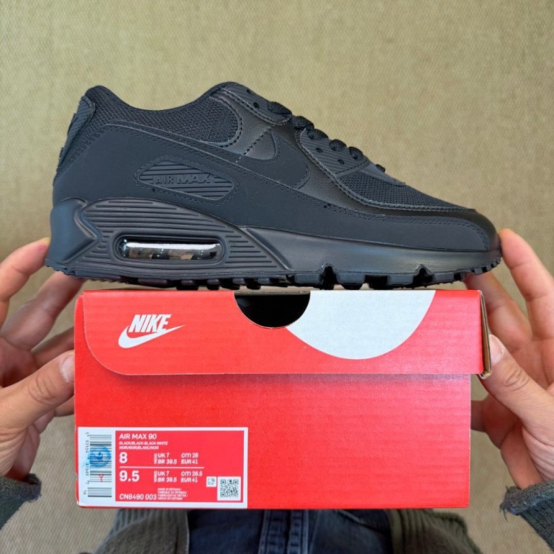 Nike Air Max 90 Triple Black Sneakers Shoes Trainers CN8490-003 Men's Women's Unisex Lifestyle Running Casual