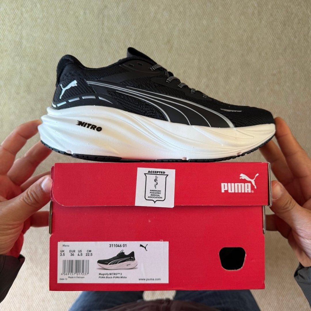 Puma Deviate Nitro 2 Men's Running Shoes Black White Performance Trainers 376785-01