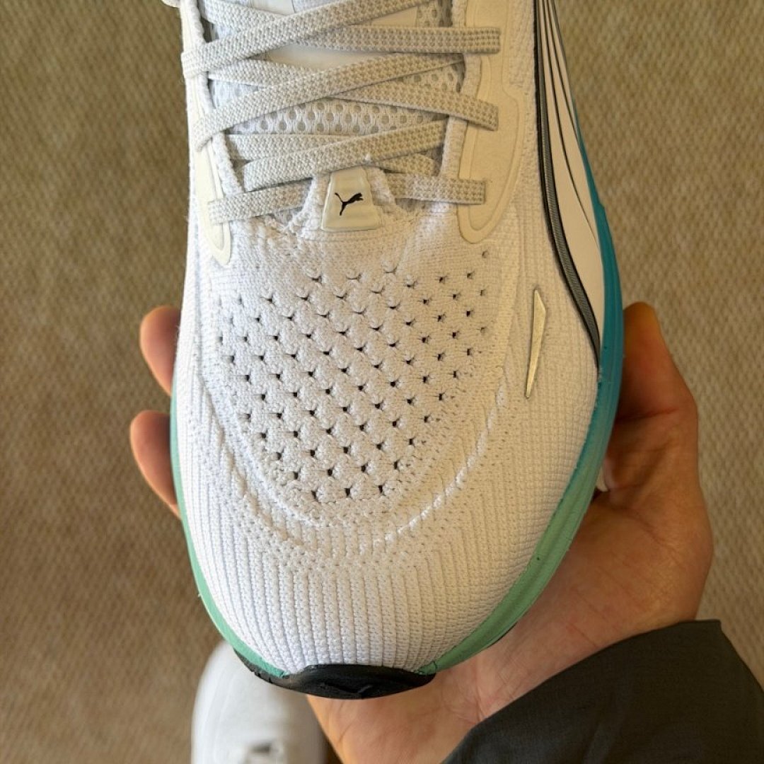 Puma Deviate NITRO 2 Men's Running Shoes White Black Fizzy Lime Gradient Performance Sneakers 376785-01