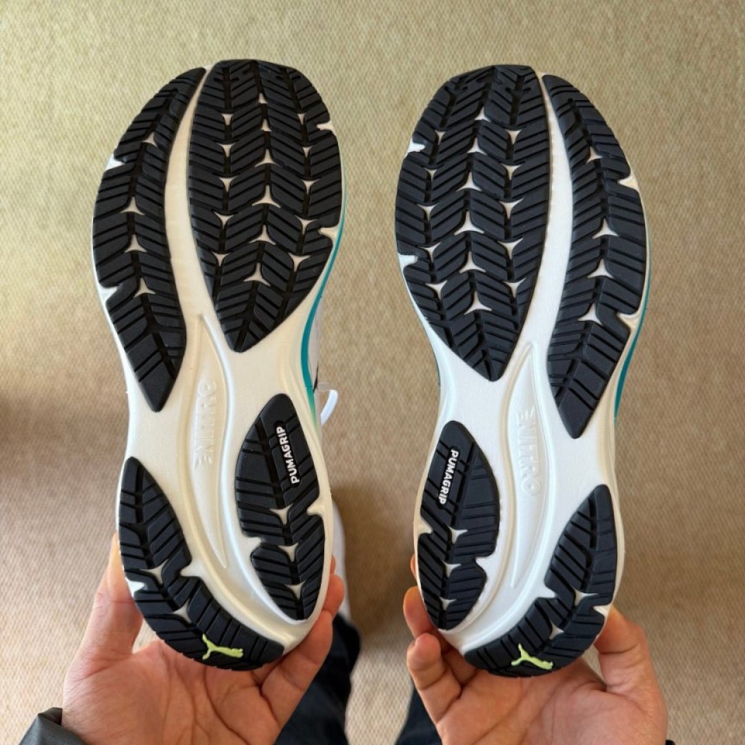 Puma Deviate NITRO 2 Men's Running Shoes White Black Fizzy Lime Gradient Performance Sneakers 376785-01