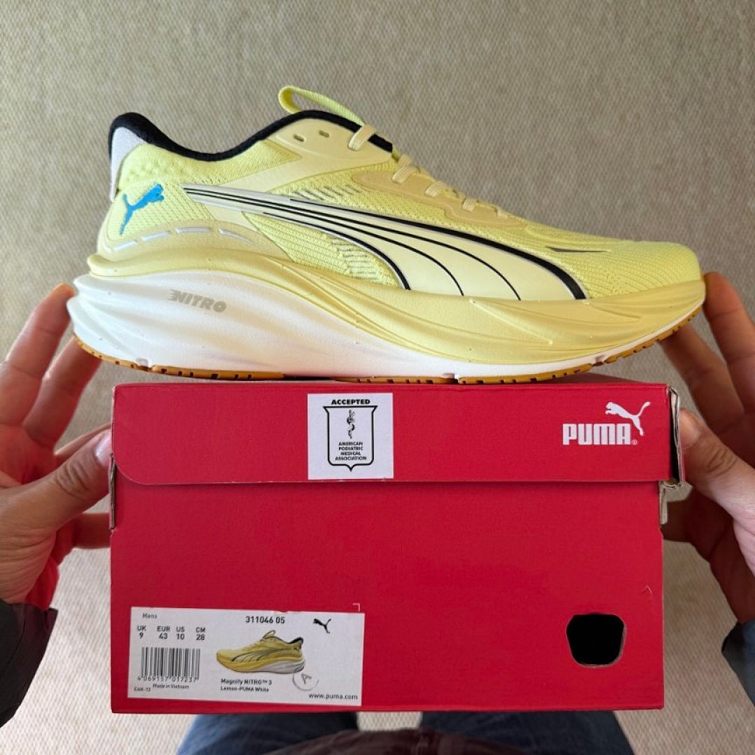 Puma Deviate Nitro 3 Performance Running Shoes Men's Lime Squeeze Black White Electro Blue 378877_02